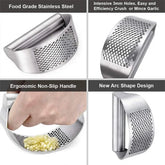 Upgraded Stainless Steel Garlic Press - Manual Rocker Crusher for Garlic & Ginger - Himpall